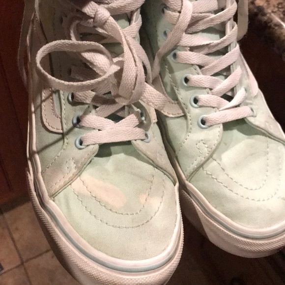 mint green high top vans